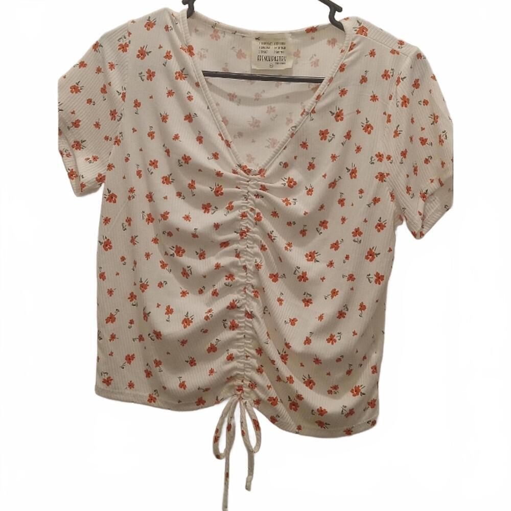 french pastry Floral Ruched Top‎ - Y2k Vibe